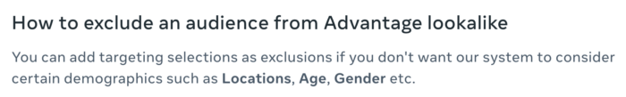 Advantage Lookalike Exclusions